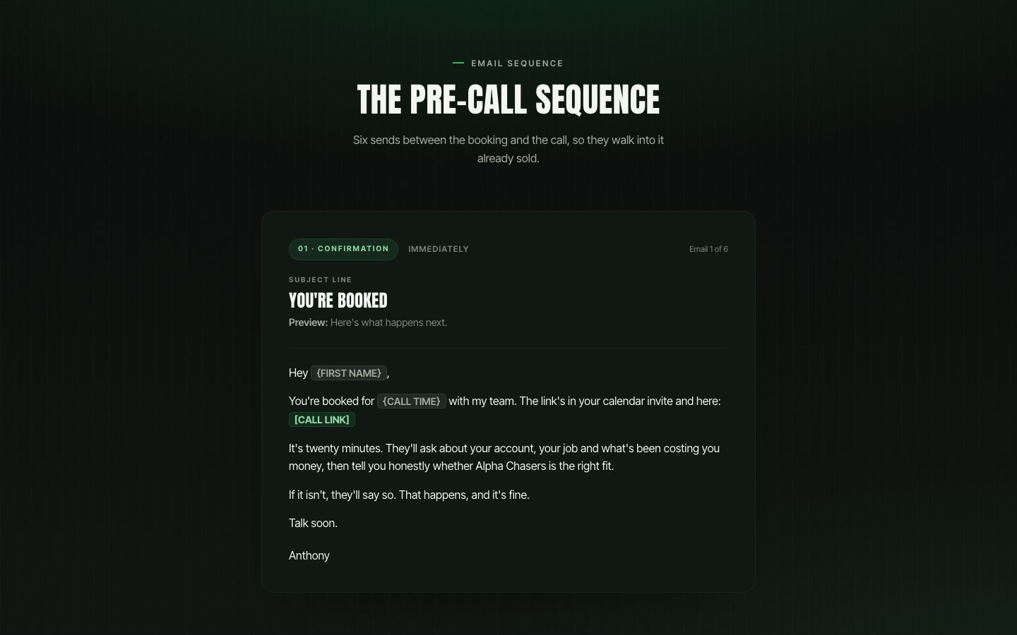 Pre-call sequence preview